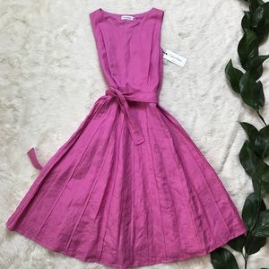 NWT Calvin Klein Pink Sleeveless Pleated Dress